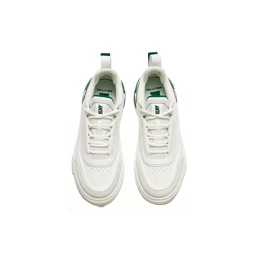 Anta Aotu Trendy Casual Non-Slip Wear-Resistant Lightweight Low-Top Skate Shoes Men sneaker White Green 912248068-1