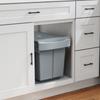 Pull Out Bin, Kitchen Under Sink Bin with 2 Removable Compartments, Smooth Glide, Grey