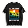 Vintage Mountain Forest Sunset Outdoor Graphic Casual T-Shirt Pure Cotton T-shirt