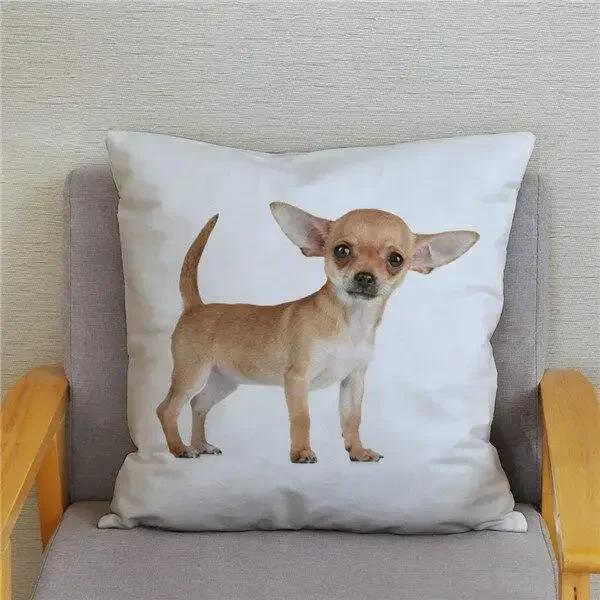 Cute Mini Chihuahua Dog Printed Cushion Cover Pillow Case Hugging Pillow Case Sofa Home Decor Pillow Case