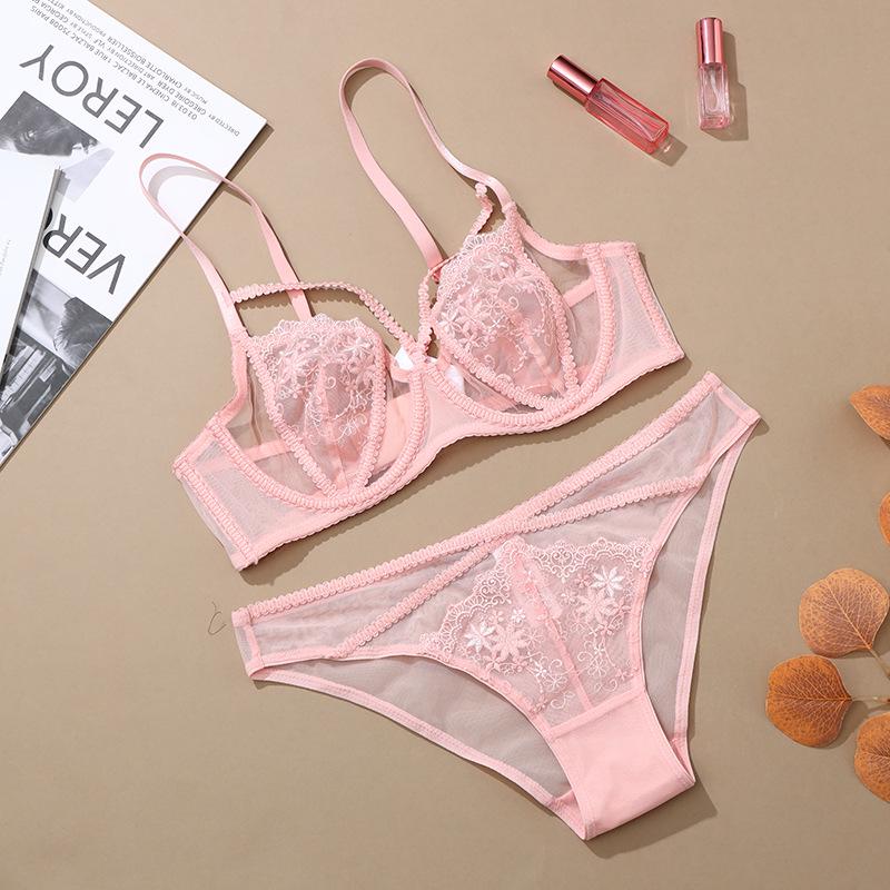 French Women's Bunny Ear Cup Lingerie Set – Anti-Sagging, Breathable Bra for a Smaller Chest Appearance