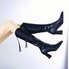 Fashion Long Boots for Women New In Black Pointed Toe Knee High Shaft Shoes Woman Chic and Elegant Y2k Spring 2024 Designer Luxury Pu 39