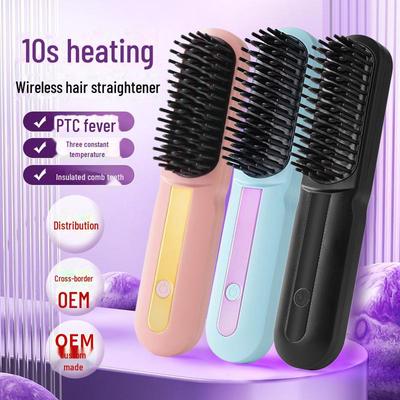 Wireless Dual-Purpose Hair Straightener & Curler - Portable, Low-Power, Perfect for Students.