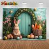 Mocsicka Easter Party Photography Background Spring Birthday Backdrop Egg Carrot Rabbit Pineapple Door Decor Photo Studio Banner