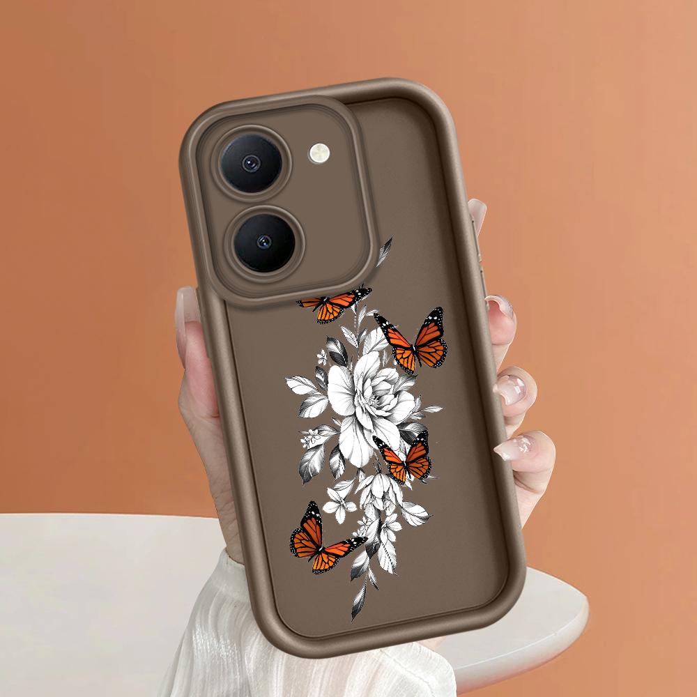 Weiche Silikon-Quadratleitern-Cartoon-Muster Vollständiger Kameraschutz Stoßfeste Hülle für iPhone Infinix Tecno Vivo