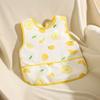 Absorbent Baby Weaning Bib with Food Catcher Pocket for Convenient Eating Machine Washable Reversible Feeding Apron
