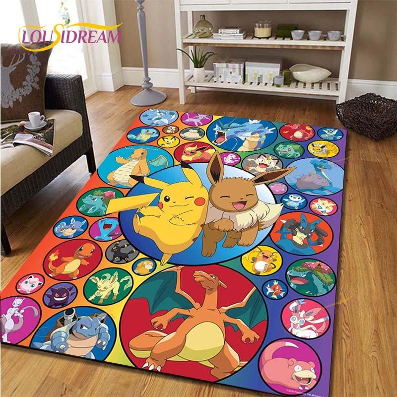 Pikachu Anime Pokemon Carpet Kids Carpets Living Room Tea Table Mats Bedroom Rug Washable Floor Mats Household Area Mat Dinosaur Rug