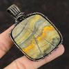 Bumble Bee Jasper Copper Wire Wrapped Pendant Rainbow Moonstone Pendant Gemstone Jewelry Handmade Pendant Copper Wire Jewelry Healing Stone