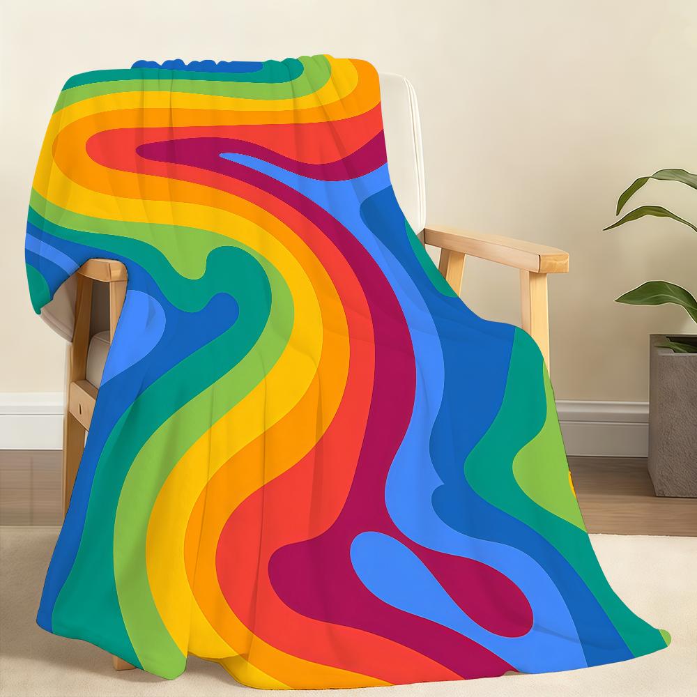 Fashion design colorful wave pattern wavy Blanket Soft Throw Blanket for Home Bedroom Bed Sofa Picnic Travel Office Blanket Gift
