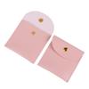 Leather Jewelry Storage Pouch: Dustproof Snap Button Bag for Necklace, Ring, Earring with Print Logo
