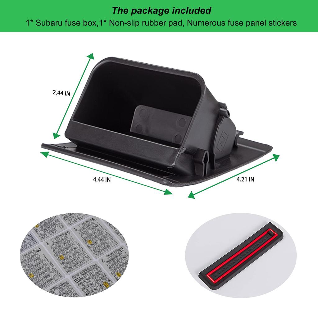 PIMCAR Fuse Box Coin Container Inner Storage Tray for Subaru Impreza XV Crosstrek Forester Legacy Outback WRX STI Ascent Accessories with Red Liner
