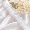 4cm Wide Pleated Lace Trim Double Layers Sewing Lace Trim Fluffy Ruffle Mesh Lace  For Wedding