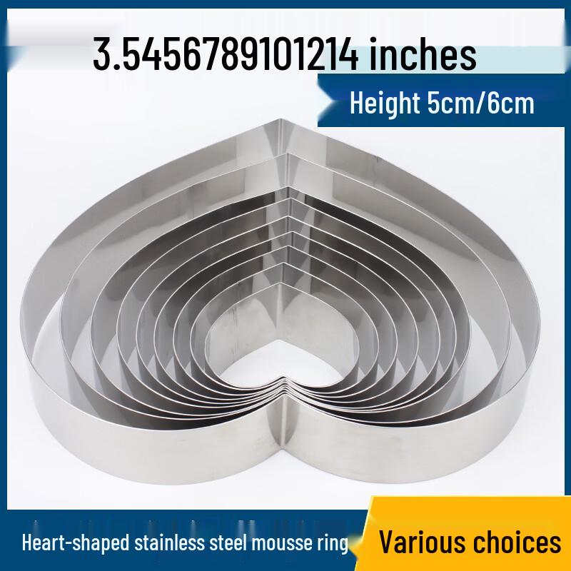 Stainless Steel Heart-Shaped Cookie Cutter & Mousse Ring