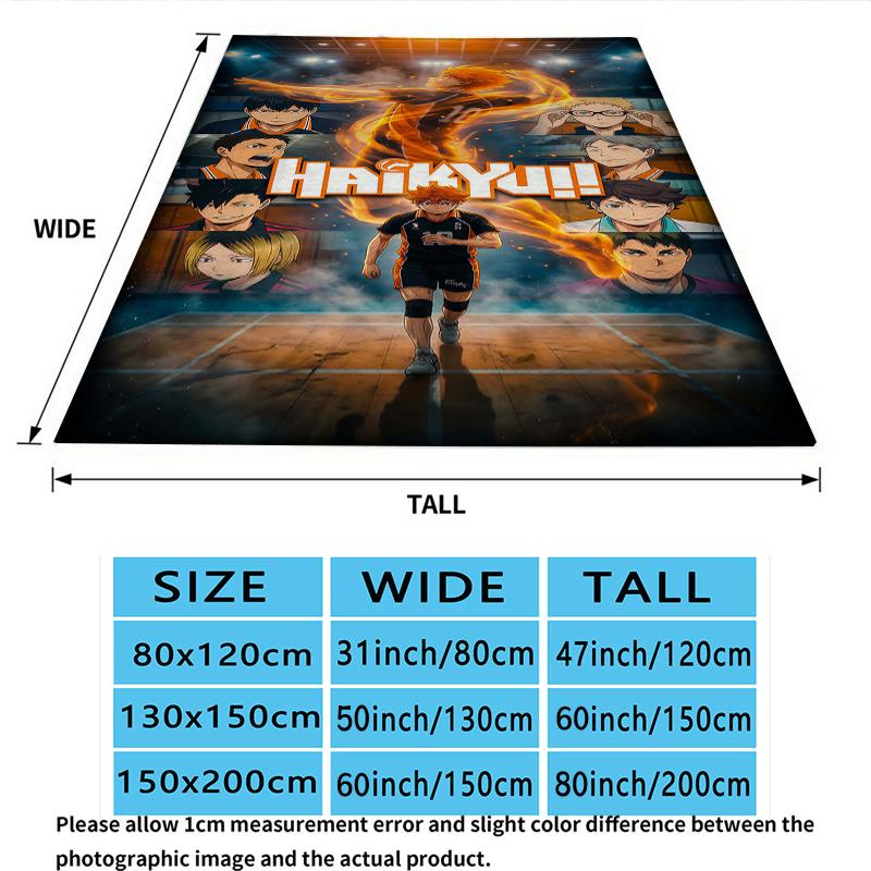 Haikyu Anime Print Flannel Blanket High Quality Warm Comfortable Cover for All Seasons Perfect for Gifts Home Decor