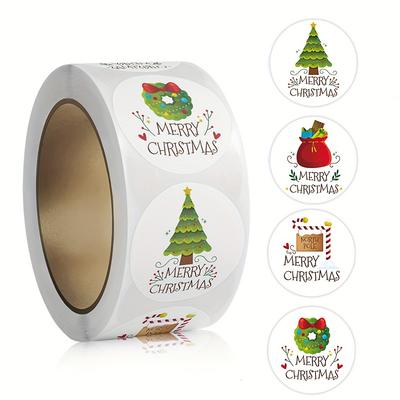 500 Stück Frohe Weihnachten Aufkleber, Verschiedene Designs für festliche Feiertags-Etiketten, Party, Umschläge, Schreibwaren, Karten, Geschenksiegel