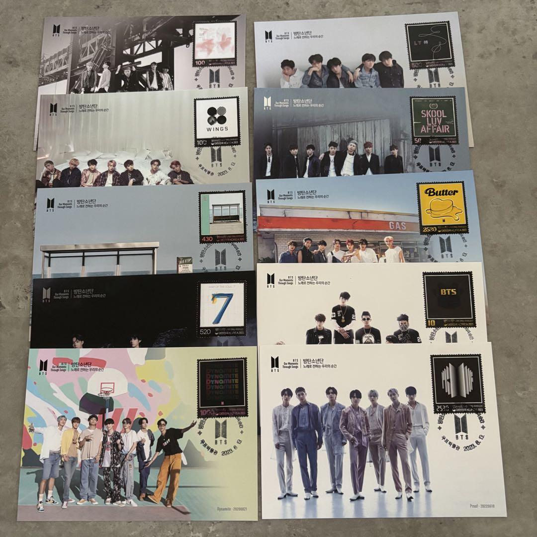 

[USED] Super rare BTS commemorative stamp first day cover + maximum card