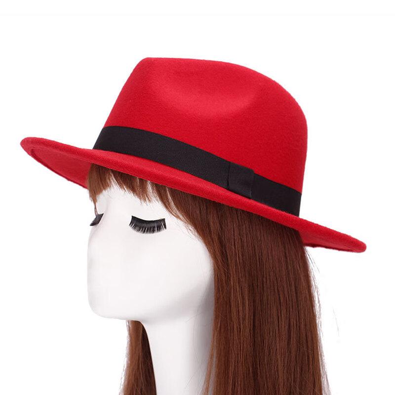 ZHENYUEQI Unisex Autumn/Winter Wide-Brim Felt Fedora Hat