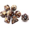 Haxtec Coffee DND Dice Set 8PCS Filled Resin Dice Set D&D Polyhedral Dice for RPG Dungeons and Dragons TTRPG Gift