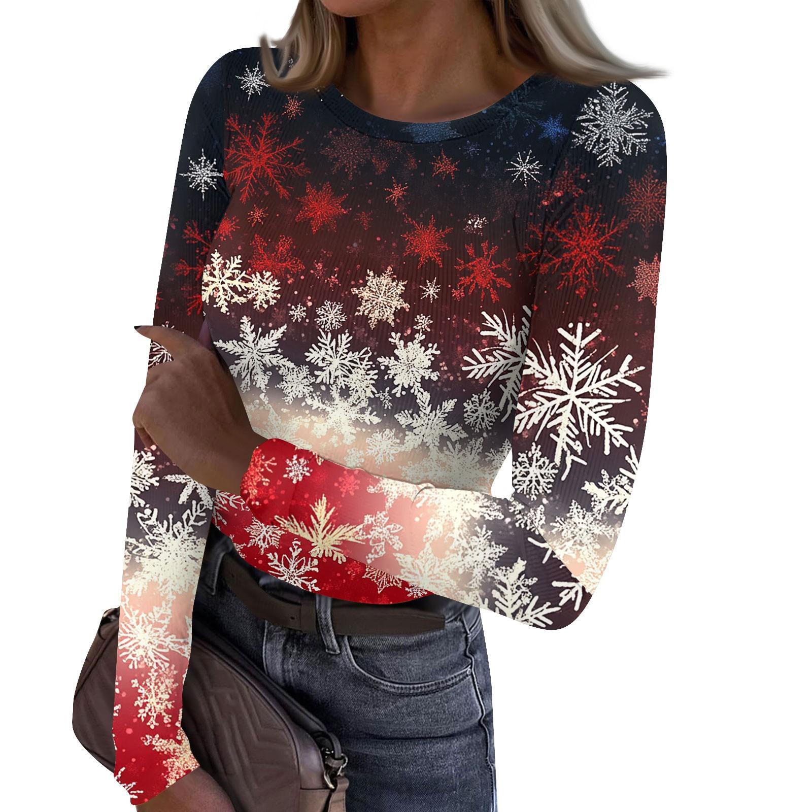 

Женская и зимняя футболка с тонким низом, модная повседневная футболка с градиентным принтом и круглым вырезом, пуловер с длинным рукавом XL винный