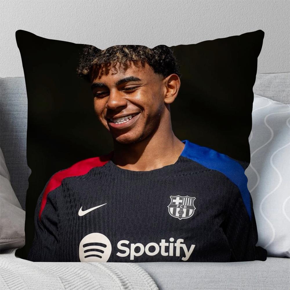 Football L-Lamine Number 19 Y-Yamal Pillow Case Square Pillow Bedroom Sofa Leisure Comfort Car Living Room Home Decoration 40X40