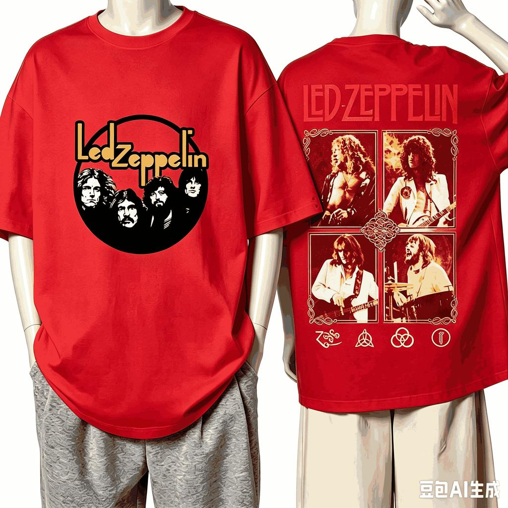 Led Zeppelin Voor Fan Cadeau T-shirt Unisex Unisex Harajuku Oversized Unisex Korte Mouw Streetwear Hoge Kwaliteit Koppels Hoge Kwaliteit