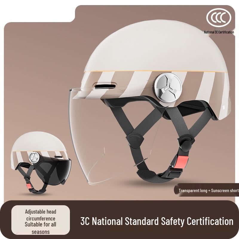 3C Universal Safety Helmet for Electric Scooters & Motorcycles - Summer Half Helmet for Men & Women