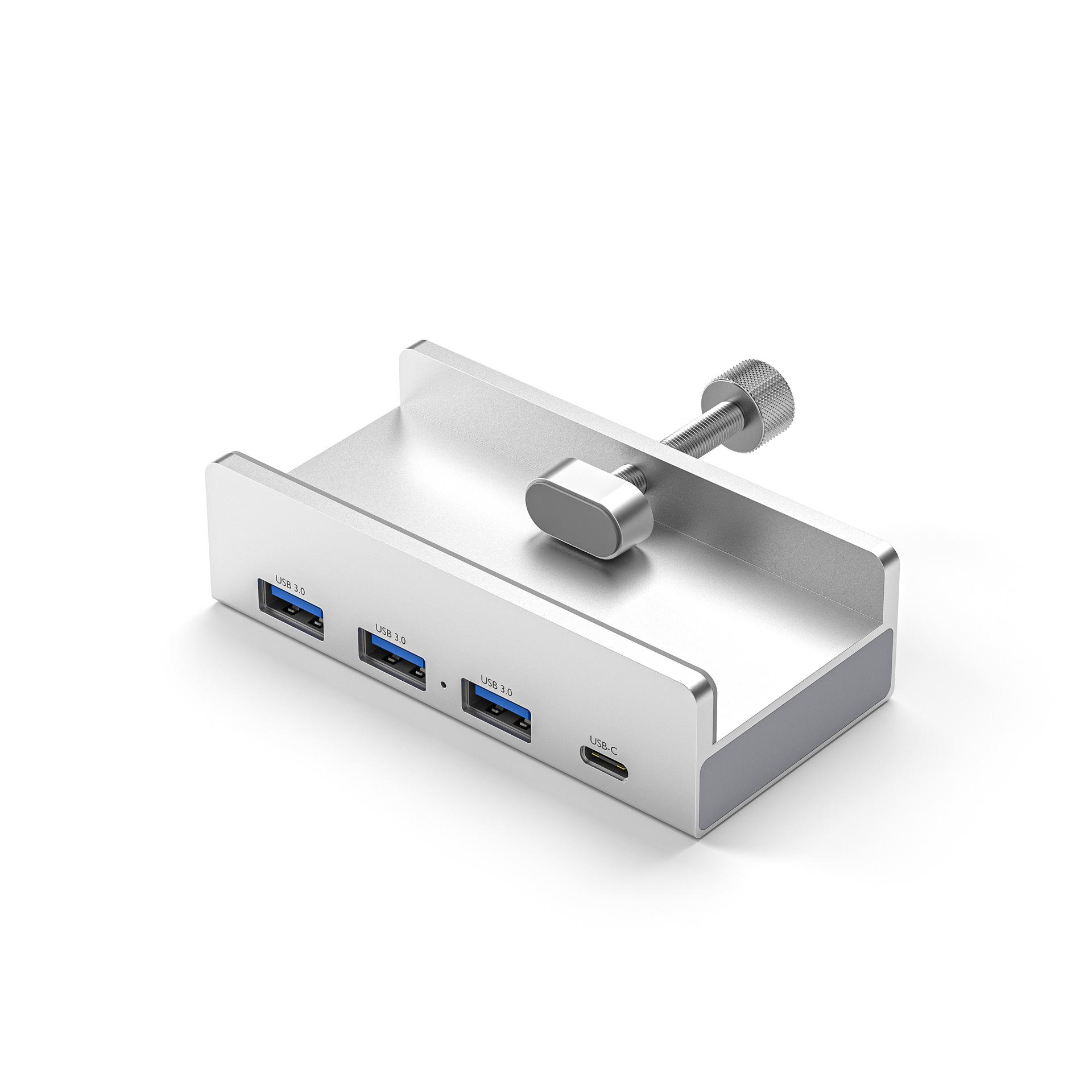 

USB 3.0 Хаб із заднім затискачем та роздільником живлення - Док-станція розширення з 1 до 4 портів
