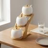 Ensemble de pots à condiments en céramique Garde les assaisonnements frais Récipient à assaisonnements Anti-poussière Porcelaine