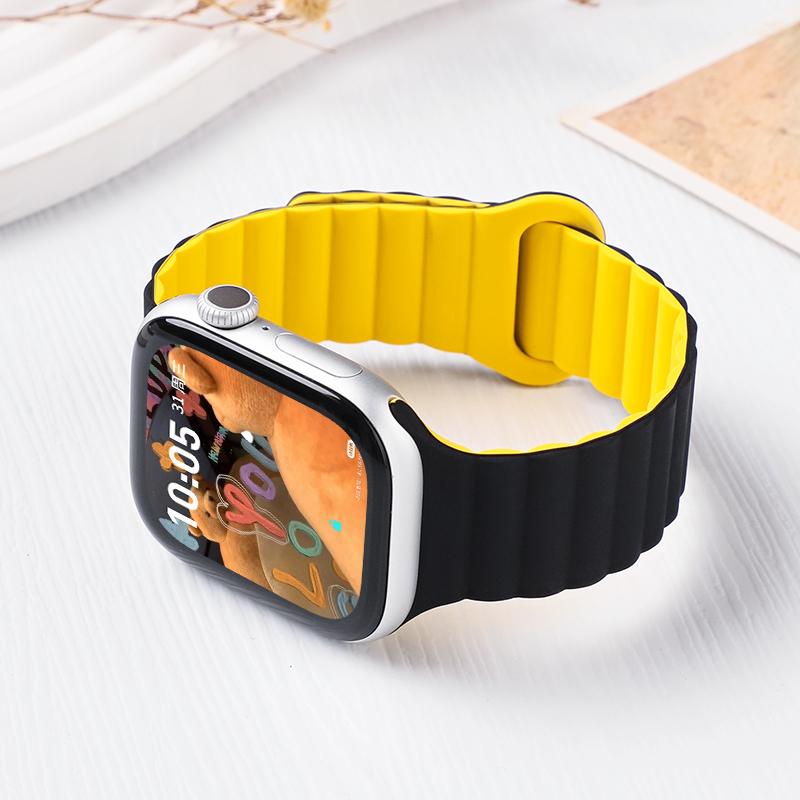 Silicone Magnetic Band for Apple Watch Ultra 3 2 49mm 45mm 44mm 40mm 41mm Adjustable Sport Strap iwatch 10 9 8 se 4 6 5 bracelet