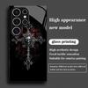 Gothic style tempered glass phone case suitable for Samsung Galaxy S26 S25 S24 S23 S22 S20 FE/Ultra/Plus anti drop back cover