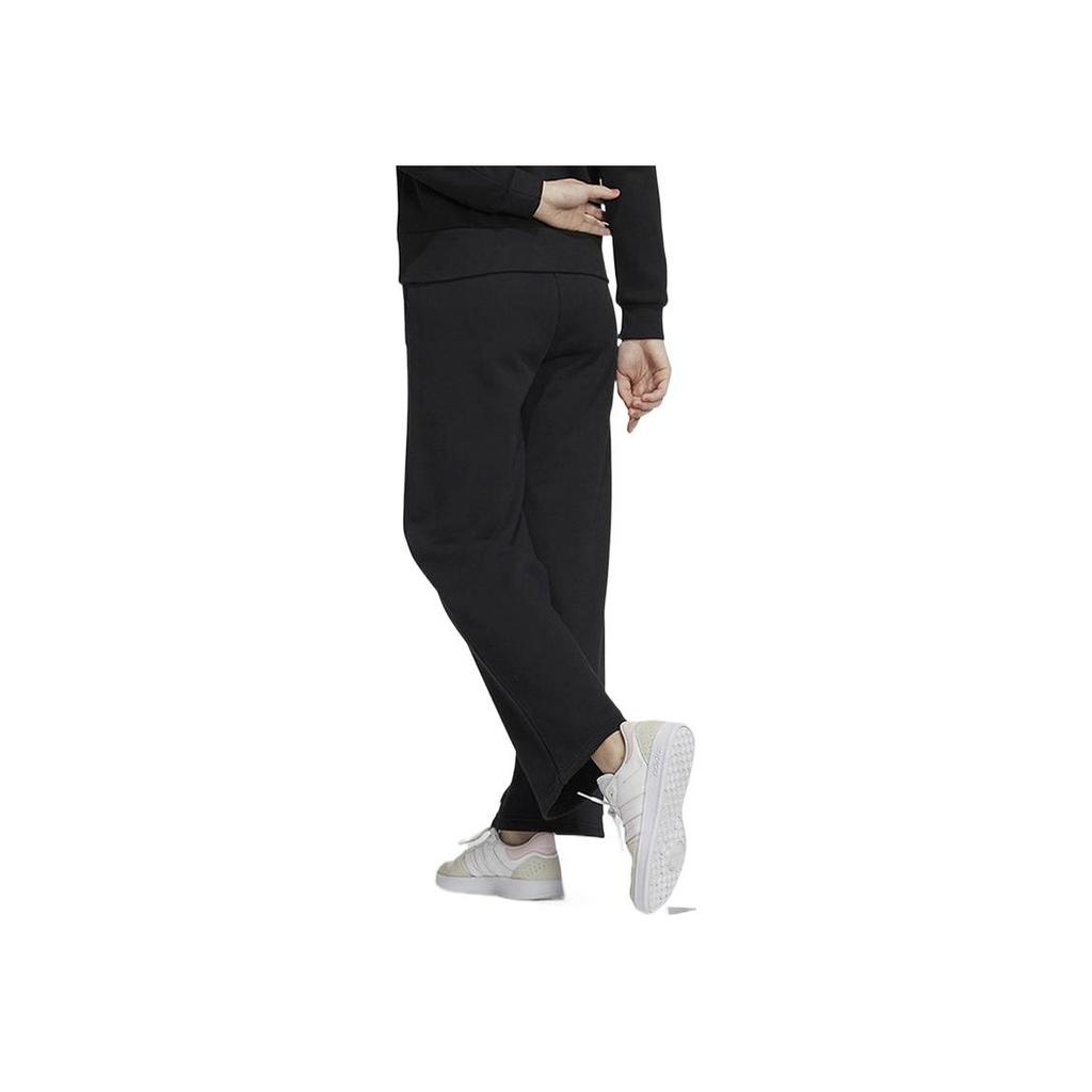 Adidas Neo Solid Color Casual Straight Leg Sports Pants Women Bottoms Black HM9554