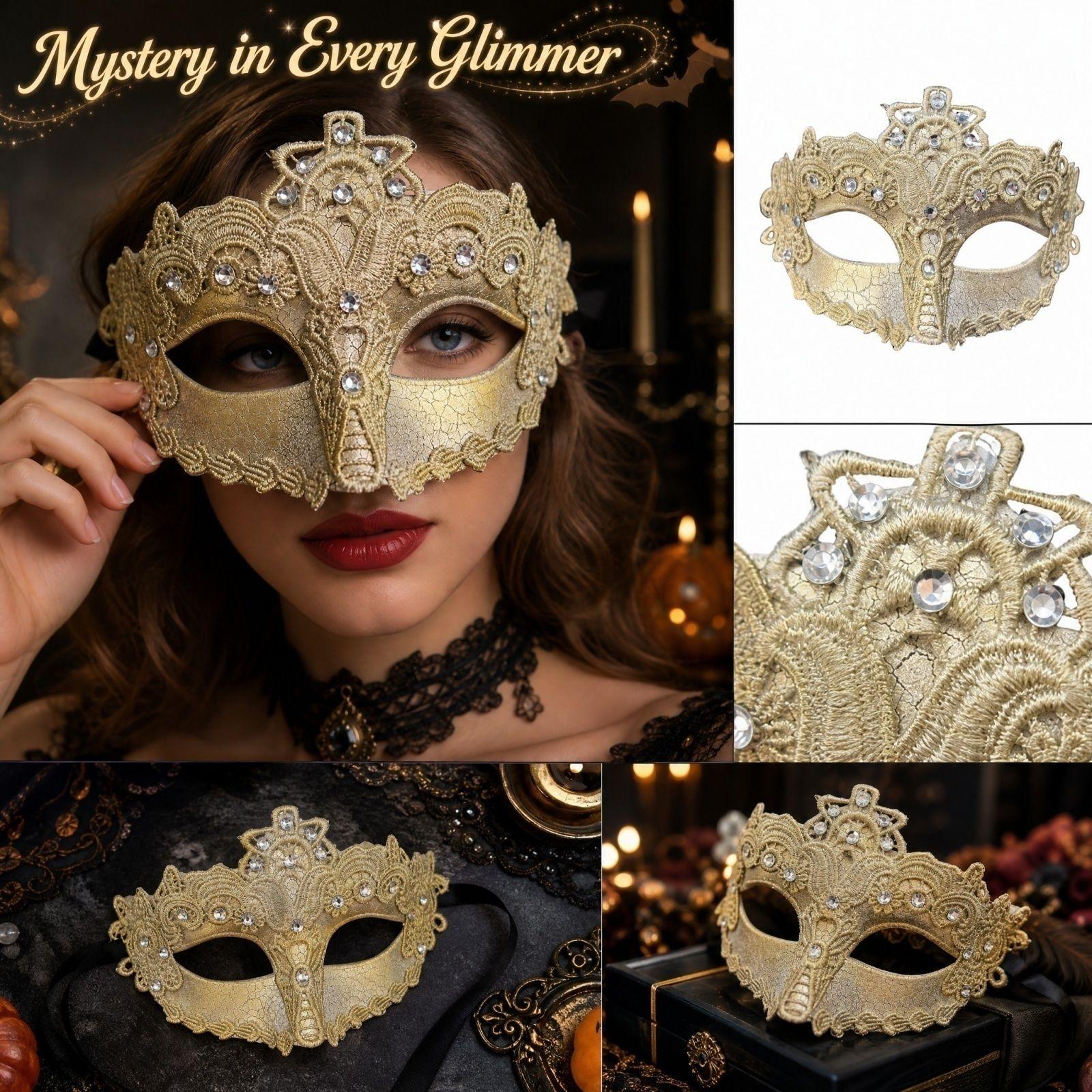 Lace Masquerade for Halloween Party Fancy Dress Costume One Size