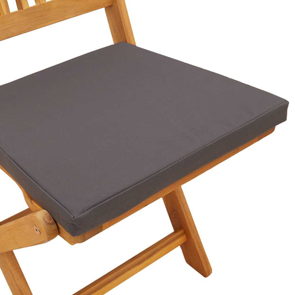 Folding Chair with Cushion 2 Pcs Brown Solid Acacia Wood