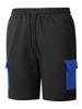 Men Color Block Casual Round Neck Short Sleeve T Shirt Cargo Shorts Two Piece Set