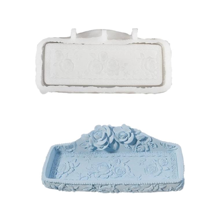 Silicone Resin Tray Moulds Fruit Dish Mould Rose Shape Tray Molds Plate Moulds for Resin Crafting Craft Decorations 1