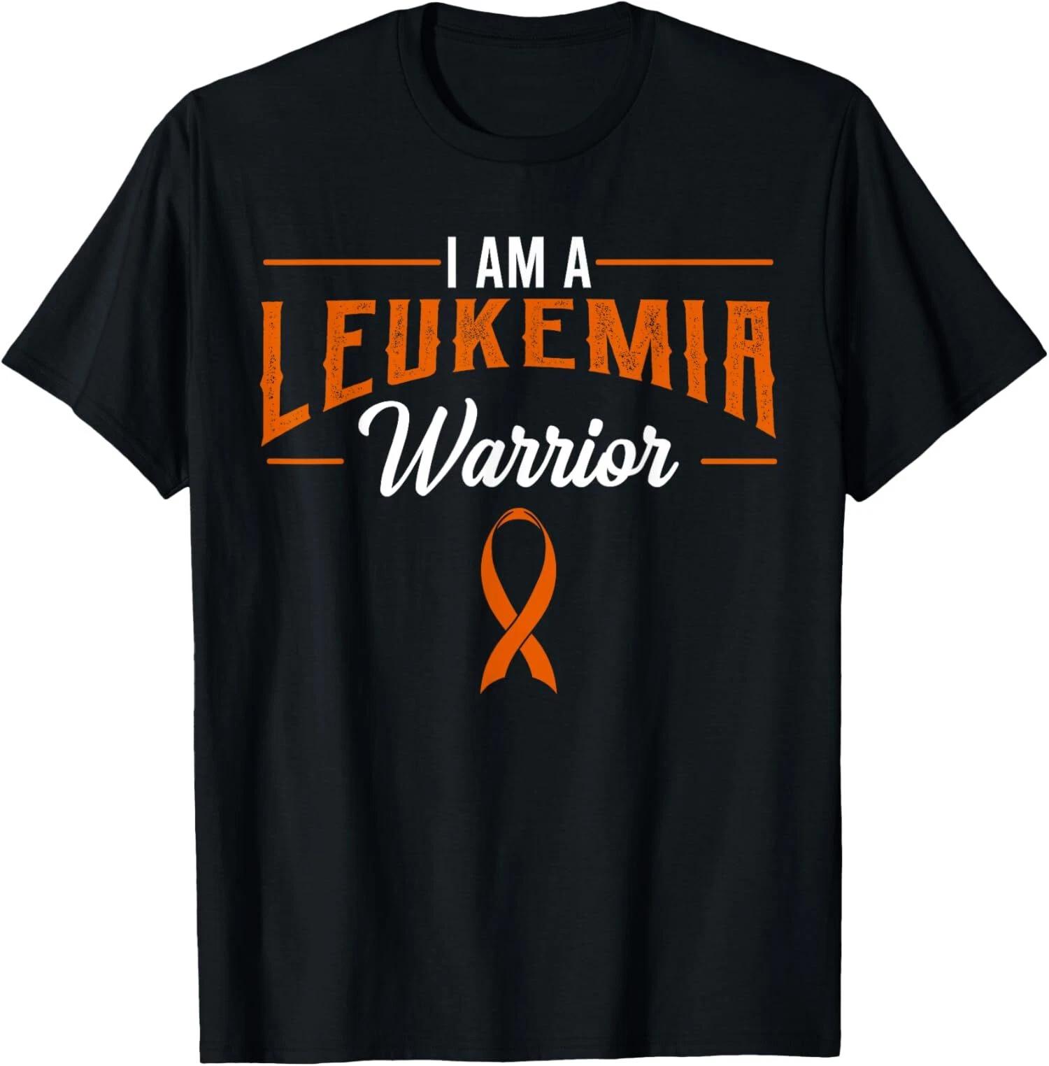 I Am A Leukemia Warrior Blood Cancer Awareness Orange Ribbon T-Shirt L