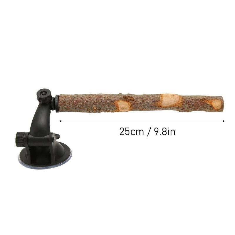 Non-Slip Bumpy Texture Wood Parrot Perch Easy Installation Adjustable Design Bird Standing Stick Replaceable Suction Cups