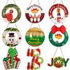 Wooden Winter Christmas Door Sign Plaques Snowman Santa Door Decor 11"x11"