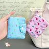 Simple Cloth Coin Purse Floral Print Portable Small Wallet Multilayer Card Holder