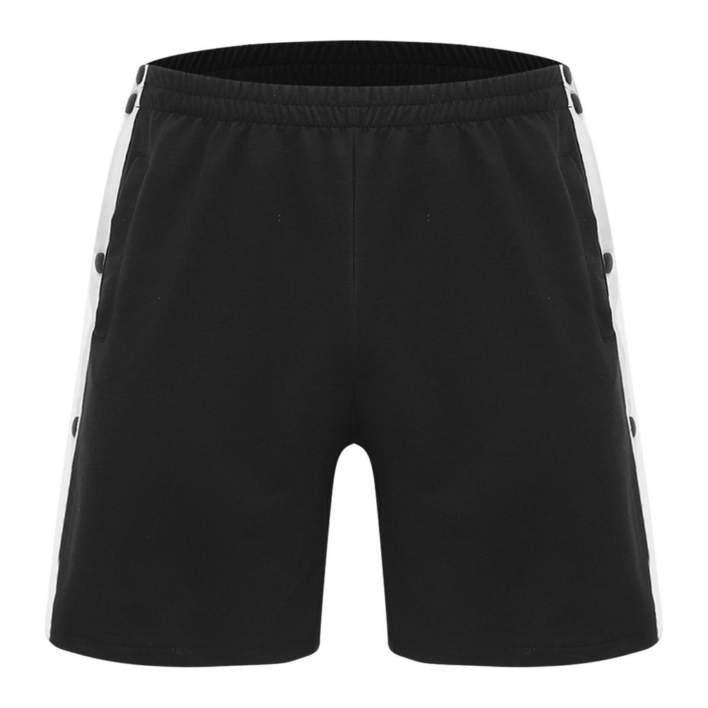 Herren Abreißbare Sportshorts Seiten mit Druckknöpfen Einfach anzuziehen Elastischer Bund Freizeithosen Adaptive Kleidung