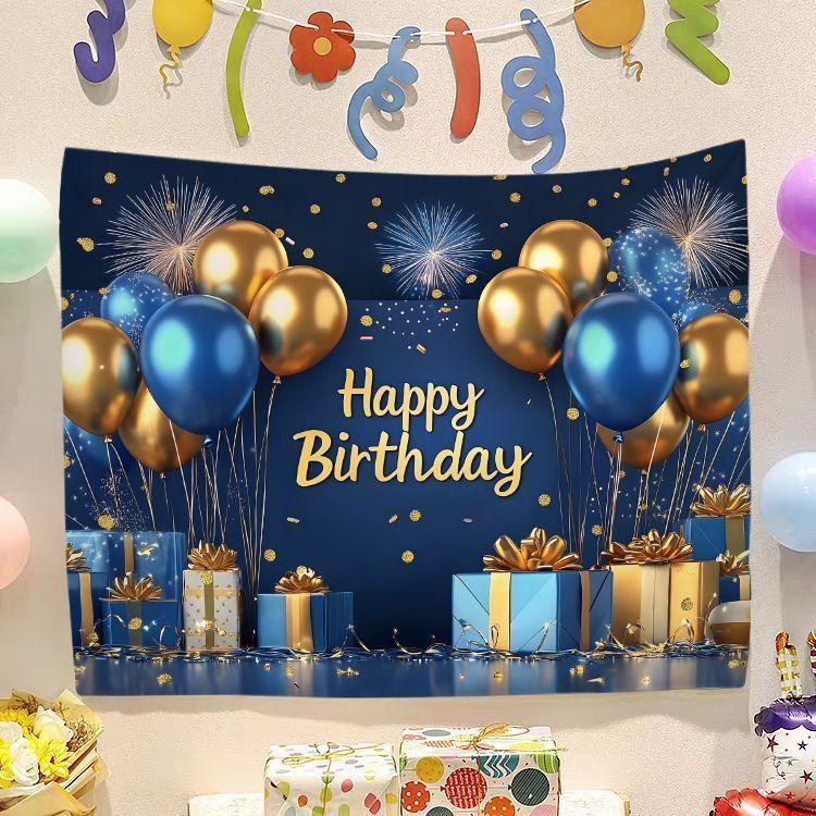Birthday Happy Banner  Photography Background Cloth  Children's Party Decorative Wall Hanging Cloth