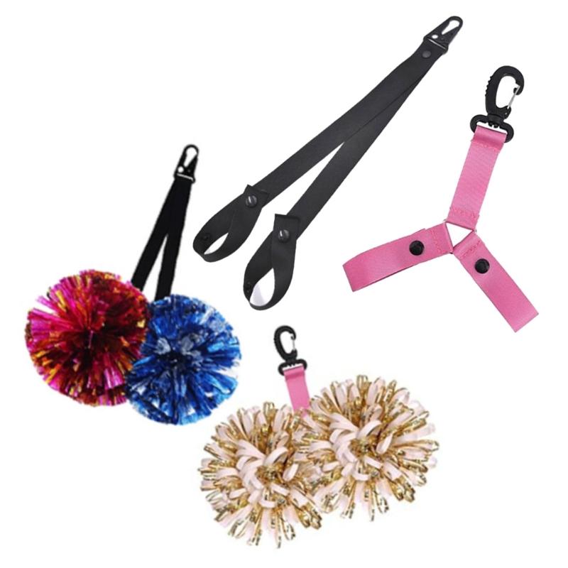 Adjustable Cheerleading Bobbles Storage Strap Pom Carriers Lanyard With Secure Clips For Easy Attachment And Removal