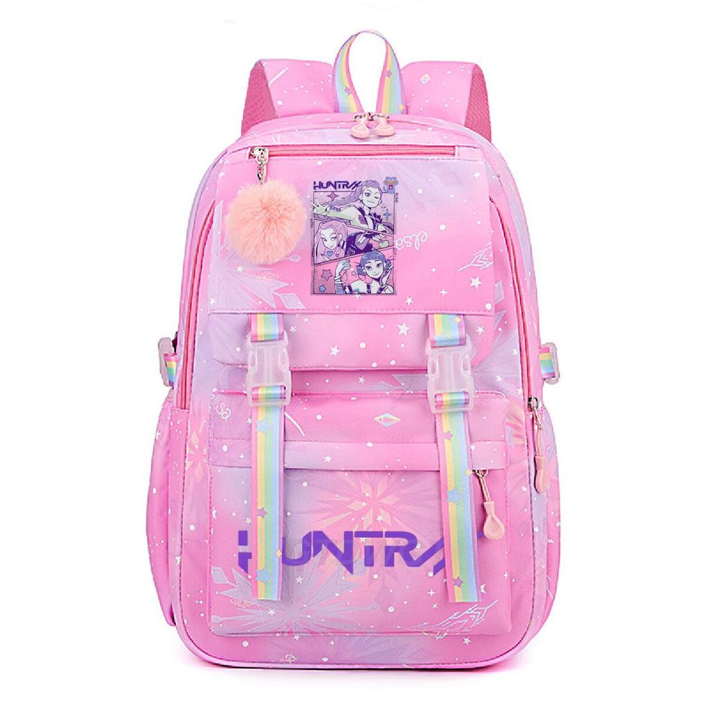 K-Pop Demon Hunters School Bag Kids Students Huntrix Girl Rainbow Dual-Shoulder Bag Boys Laptop Rucksack Outdoor Shouler Bag