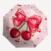 1pc Cherry Bow Automatic Umbrella Portable Home Essential Umbrella, Iron Umbrella Structure Suitable for All Seasons yy251123116
