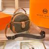 2024 Summer New Trendy High-End Versatile Women's Bag Small Round Bag with Double Zipper, Handheld, Shoulder, and Crossbody Bag