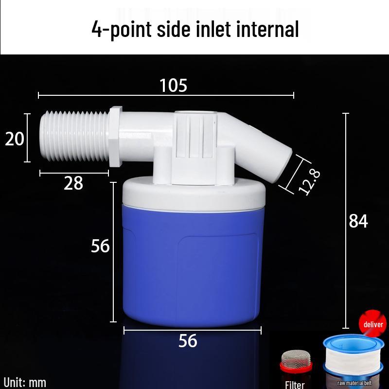 Automatic High Flow Water Tank Control Valve with Self-Stopping Feature and Plastic Float Valve