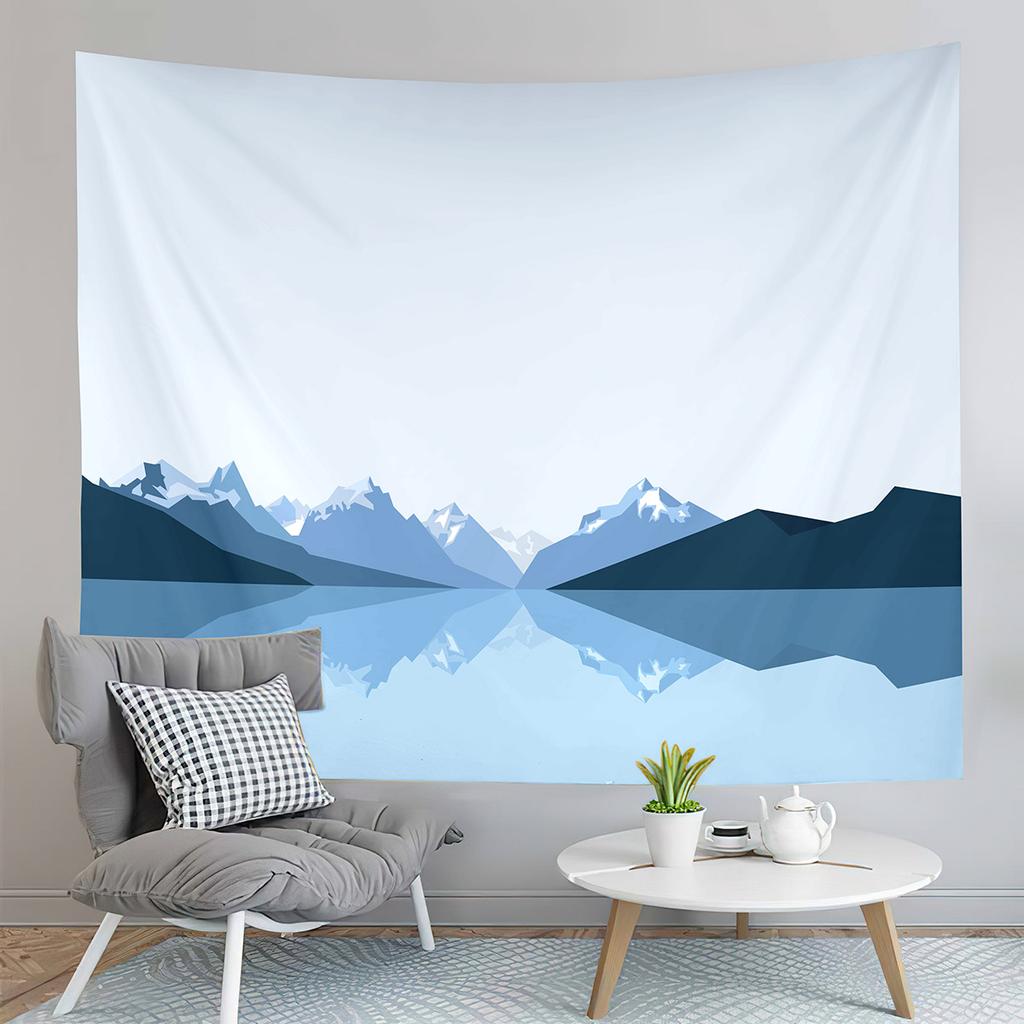 Abstract Snow Mountain Tapestry Nature Sunset Tapestry Purple Sky Tapestry Wall Hanging Tapestries Art Living Room Bedroom Dorm