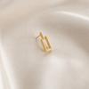 1 Pair Gold Plated Stud Earrings for Women, Minimalist Geometric Earrings, Small Rectangular Earring Jewelry