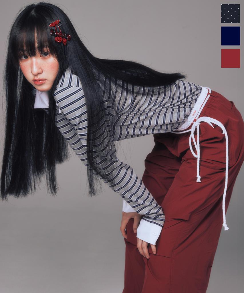 YOUHEE [3Colors] Cotton Layered Banding Wide Pants