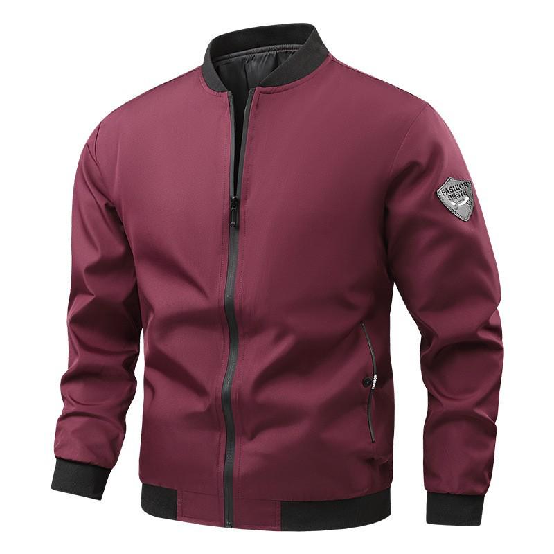 Men's Slim Fit Solid Color Korean Style Jackets for Spring and Autumn